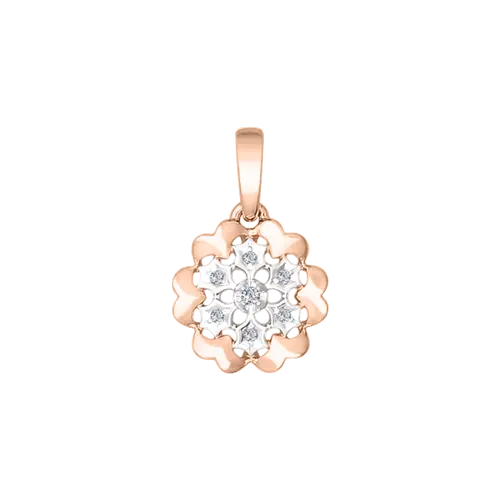 Product image 1 of the product “Pendant “Flower with Stone Field” in 585 Rose Gold with Diamonds ”