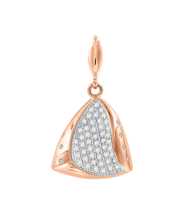 Product image 1 of the product “Pendant “Triangle with Stone Panel” in 585 Rose Gold with Cubic Zirconia ”