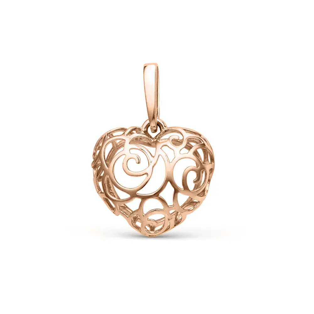 Product image 1 of the product “Pendant “Openwork Heart” in 585 Rose Gold ”