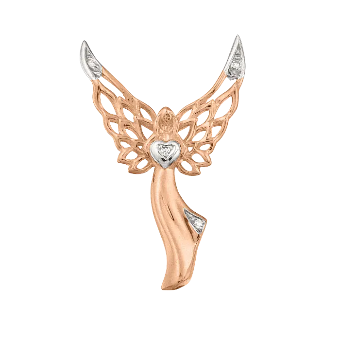 Product image 1 of the product “Pendant “Angel” in 585 Rose Gold with Diamonds ”