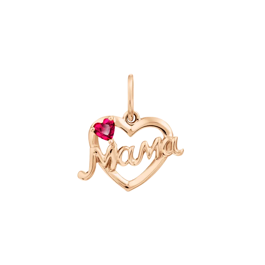 Product image 1 of the product “Pendant “Heart with “Mama” Lettering” in 585 Rose Gold with Cubic Zirconia ”