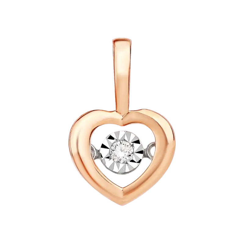 Artikelbild 1 des Artikels “Anhänger „Herz mit Solitär“ aus 585 Rotgold mit Brillanten “