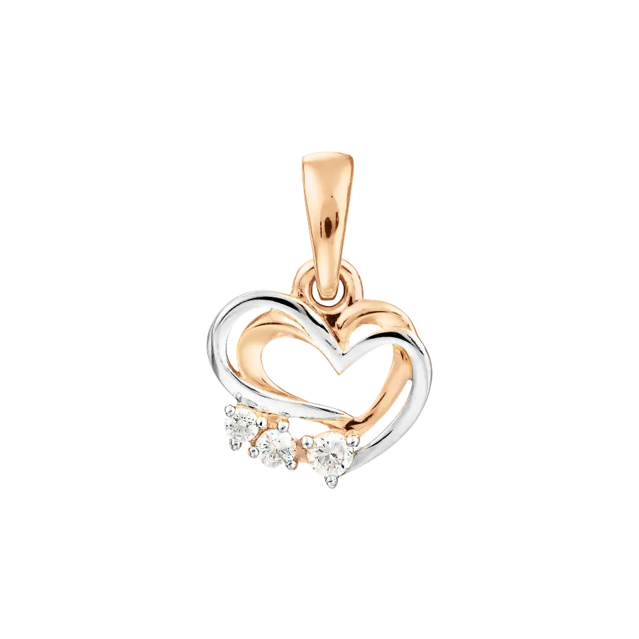 Product image 1 of the product “Pendant “Heart” with Cubic Zirconia ”