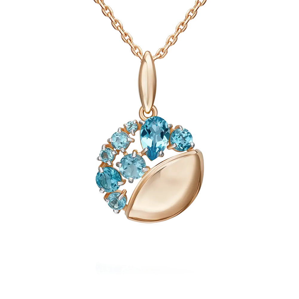 Product image 1 of the product “Pendant “Circle with Stone Accents” in 585 Rose Gold with Topaz ”