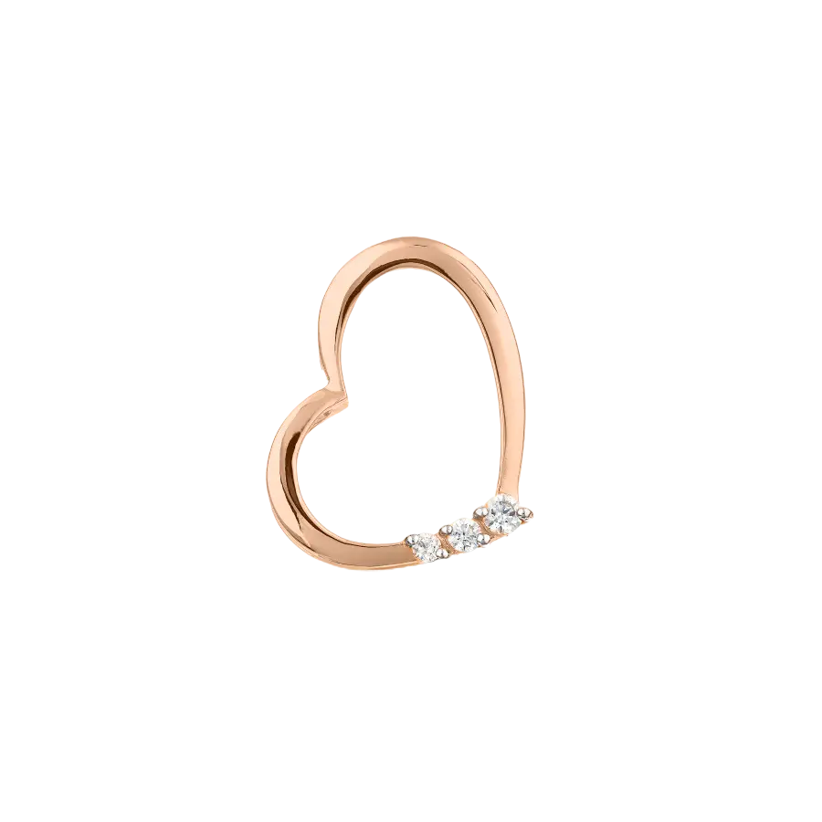 Product image 1 of the product “Pendant “Open Heart” in 585 Rose Gold with Cubic Zirconia ”