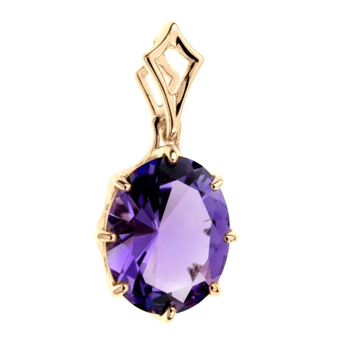 Product image 1 of the product “Pendant “Oval in Prong Setting” in 585 Rose Gold with Amethyst ”