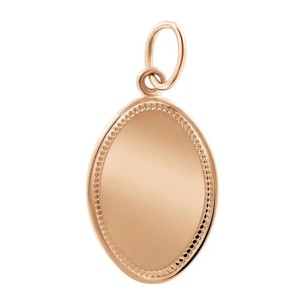 Product image 1 of the product “Pendant “Oval Engraved Plate with Beaded Edge” in 585 Rose Gold ”
