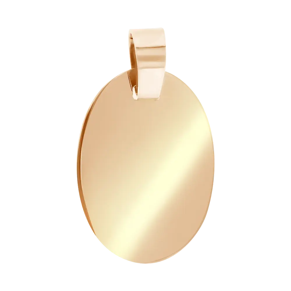 Product image 1 of the product “Pendant “Smooth Oval Plate” in 585 Rose Gold, Height 26 mm ”