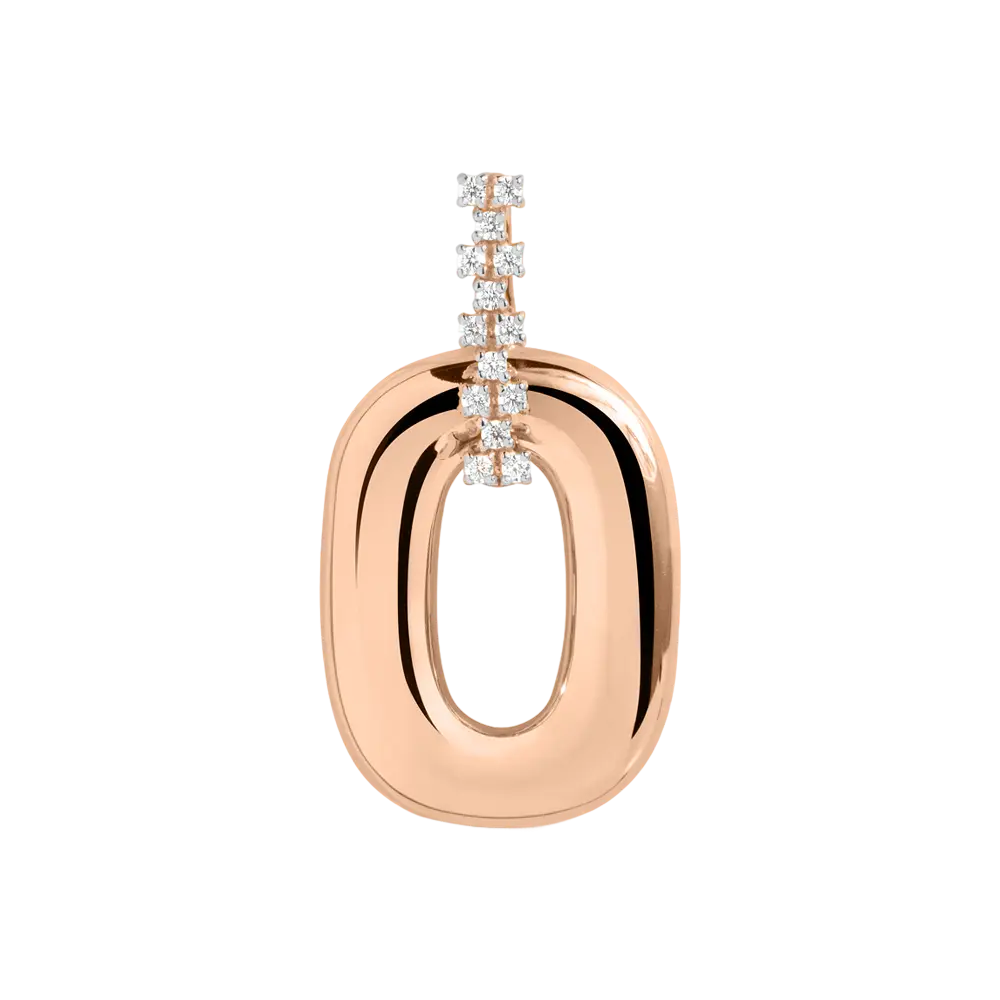Product image 1 of the product “Pendant “Oval Ring with Stones” in 585 Rose Gold with Cubic Zirconia ”