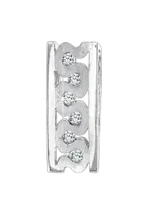 Product image 1 of the product “Pendant “Rectangle with Wave Band” in 925 Sterling Silver with Cubic Zirconia ”