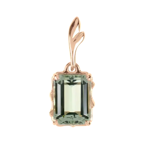 Product image 1 of the product “Pendant “Claw-Set Rectangular Stone” in 585 Rose Gold with Amethyst ”