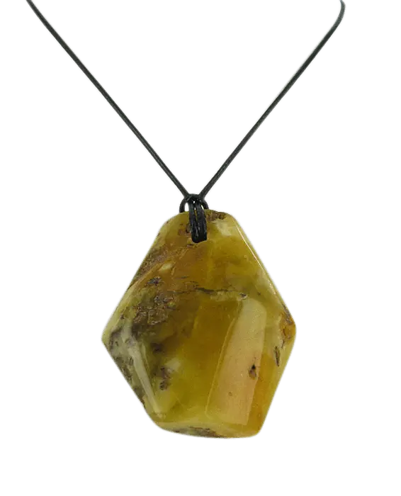 Product image 1 of the product “Pendant “Rough Stone on Cord” with Amber, Length 50 mm ”