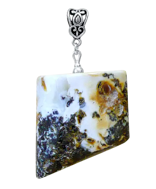 Product image 1 of the product “Pendant “Rough Stone with Ornamental Bail” with Amber ”