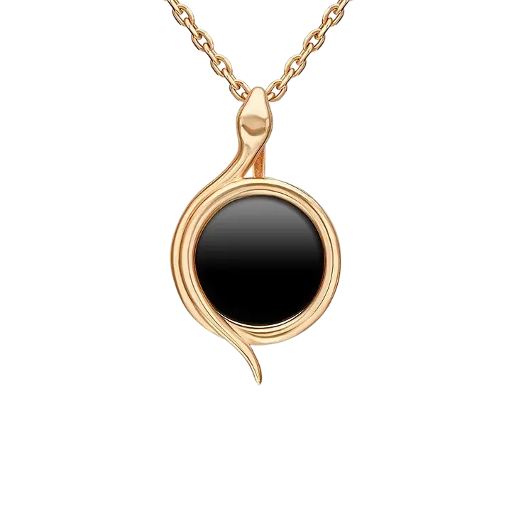 Product image 1 of the product “Pendant “Round with Sweep” in 585 Rose Gold with Onyx ”