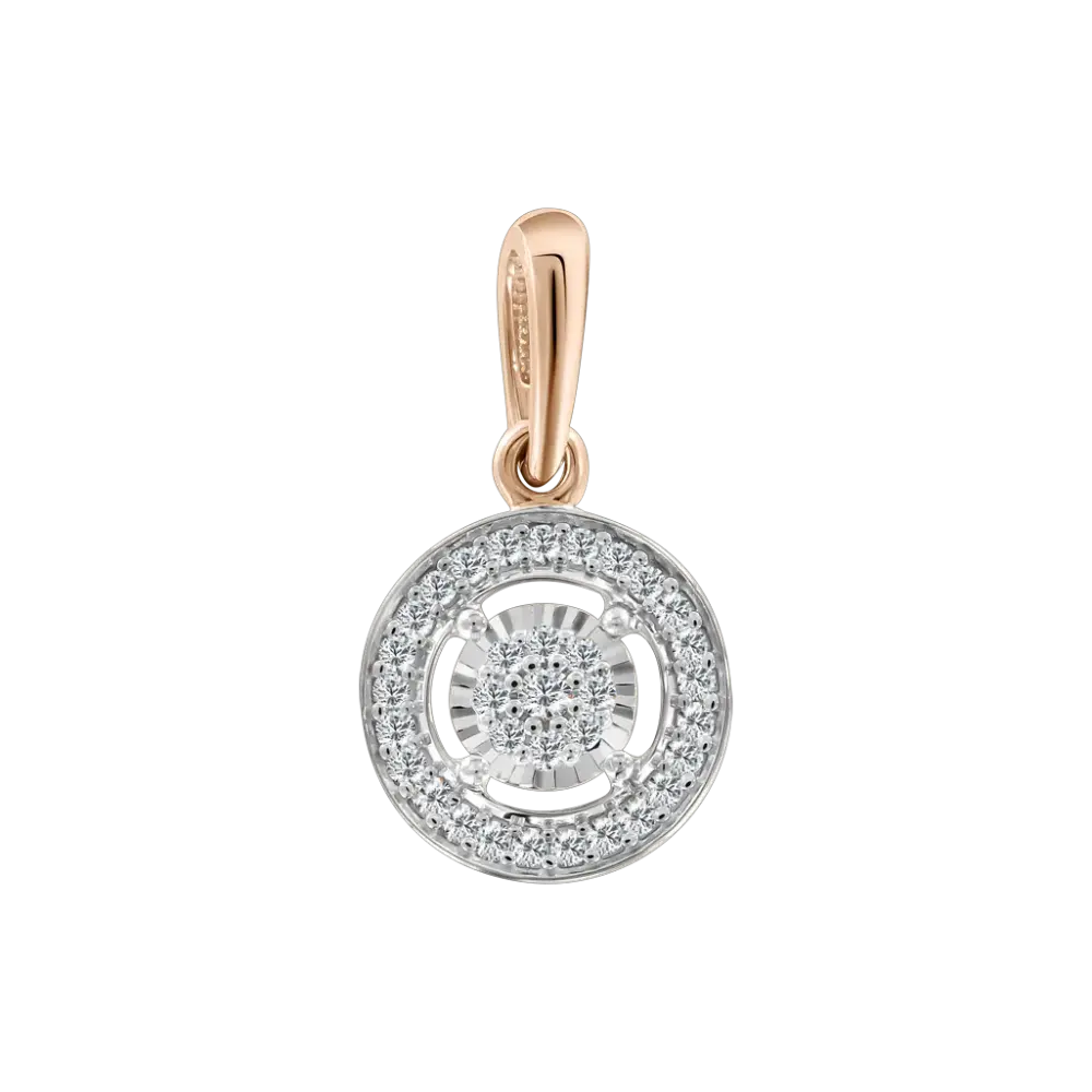 Artikelbild 1 des Artikels “Anhänger „Rund mit Steinkranz“ aus 585 Bicolor-Gold mit Brillanten “