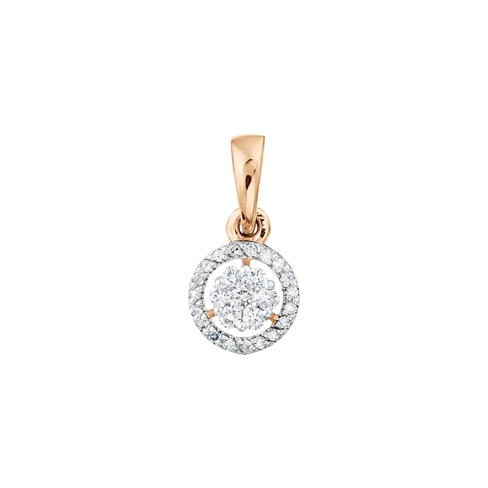 Product image 1 of the product “Pendant “Round with Stone Halo” in 585 Rose Gold with Diamonds ”