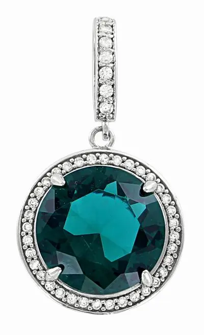 Artikelbild 1 des Artikels “Anhänger „Rund mit Steinkranz“ aus 925 Silber mit Zirkonia, Höhe 29 mm “