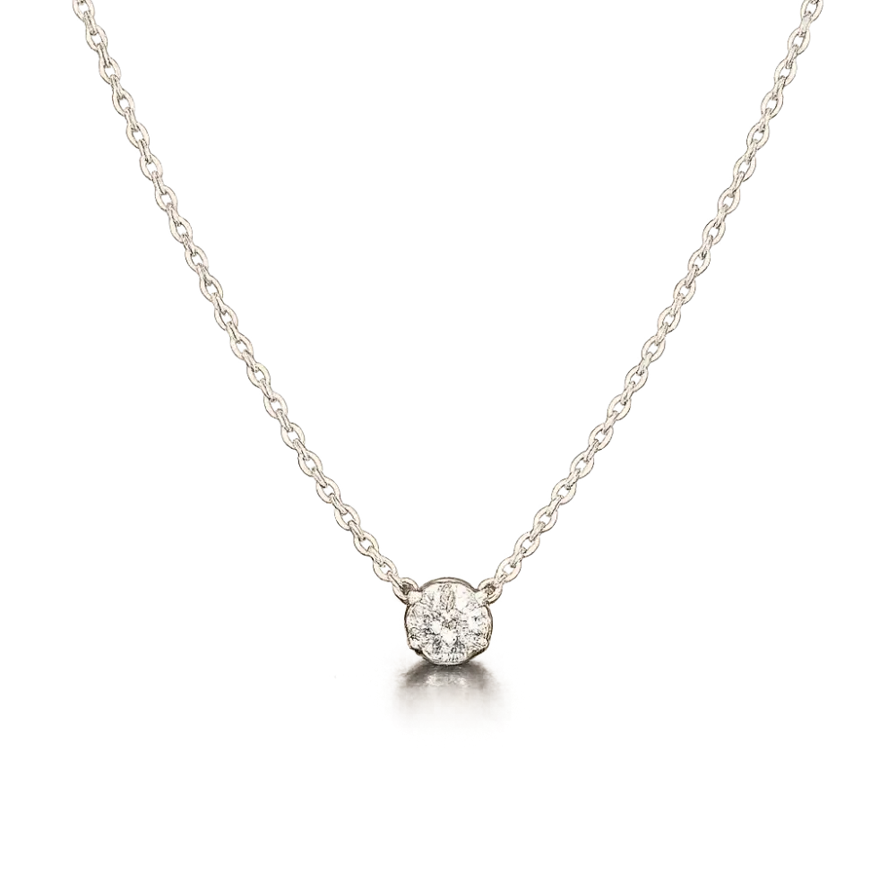 Product image 1 of the product “Pendant “Solitaire in Setting” in 585 White Gold ”