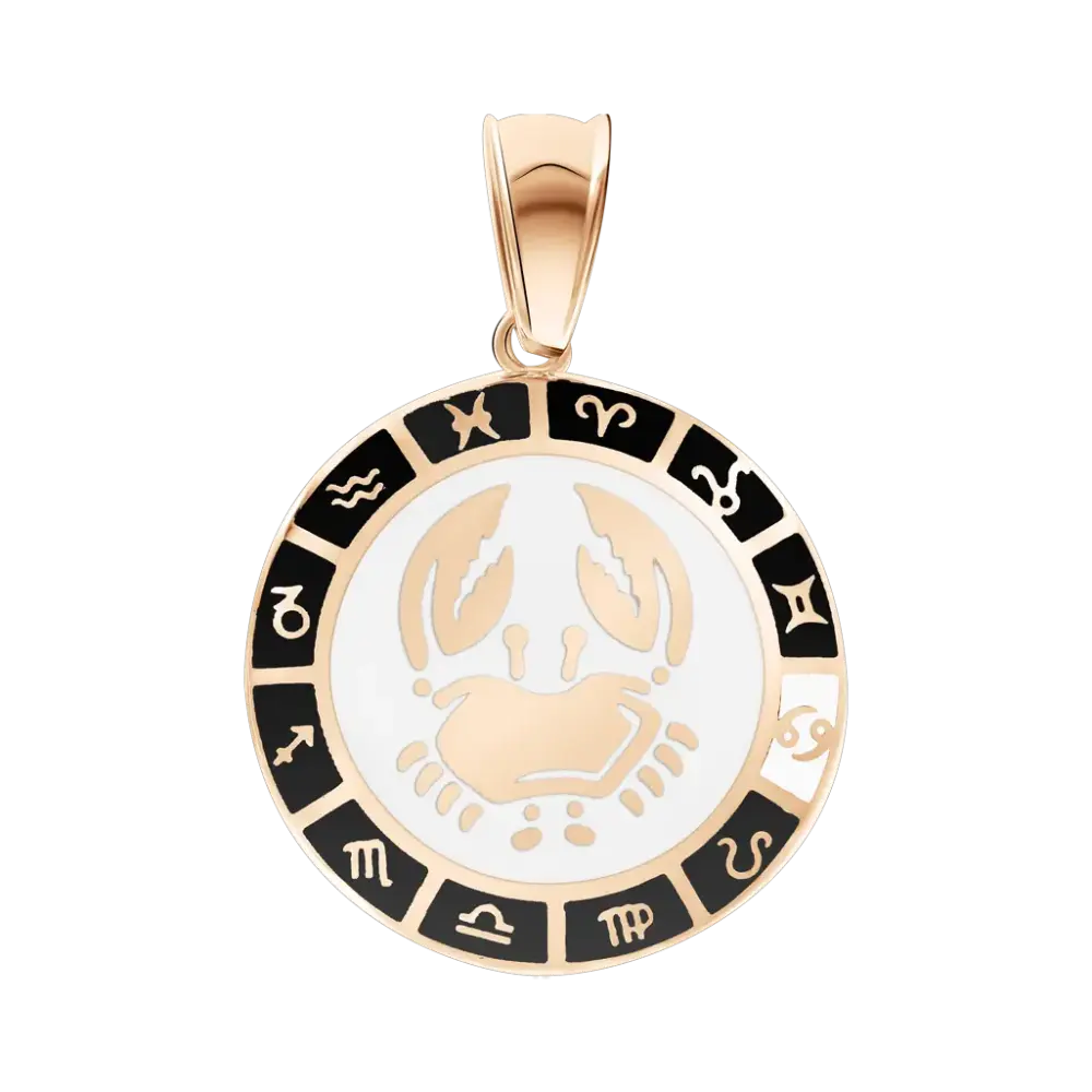 Product image 1 of the product “Zodiac Sign Pendant Cancer in 585 Rose Gold, Height 30 mm ”
