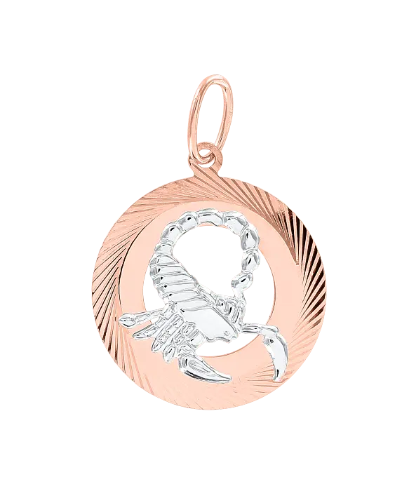 Product image 1 of the product “Zodiac Sign Pendant Scorpio in 585 Two-Tone Gold, Height 34 mm ”