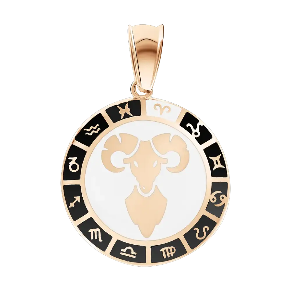Изображение 1 товара «Подвеска знак зодиака Овен из красного золота 585 пробы, высота 30 мм »