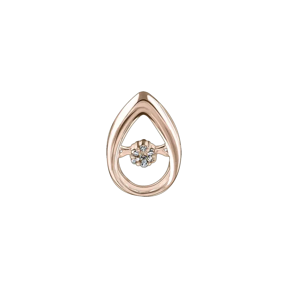 Product image 1 of the product “Pendant “Teardrop with Floating Stone” in 585 Rose Gold with Diamonds, Height 12 mm ”