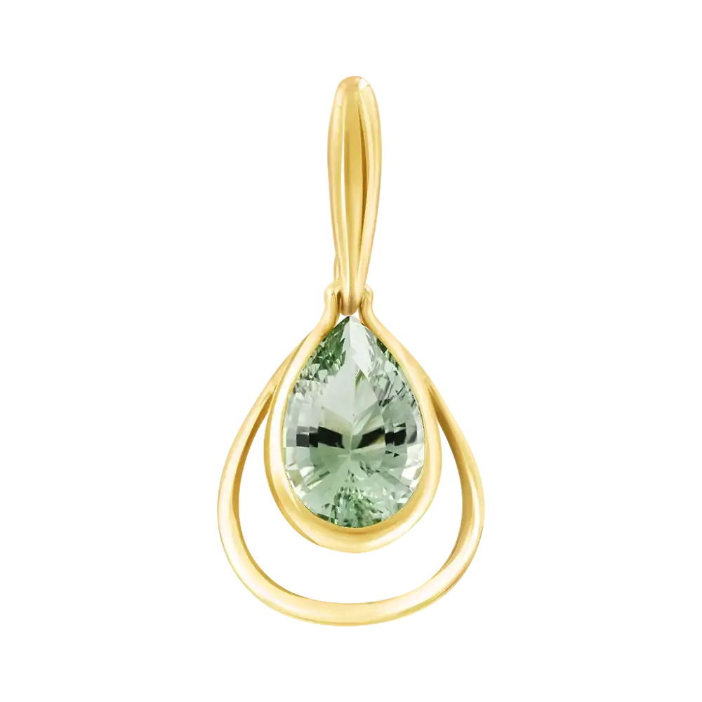 Product image 1 of the product “Pendant “Teardrop with Stone” in 585 Yellow Gold with Amethyst ”