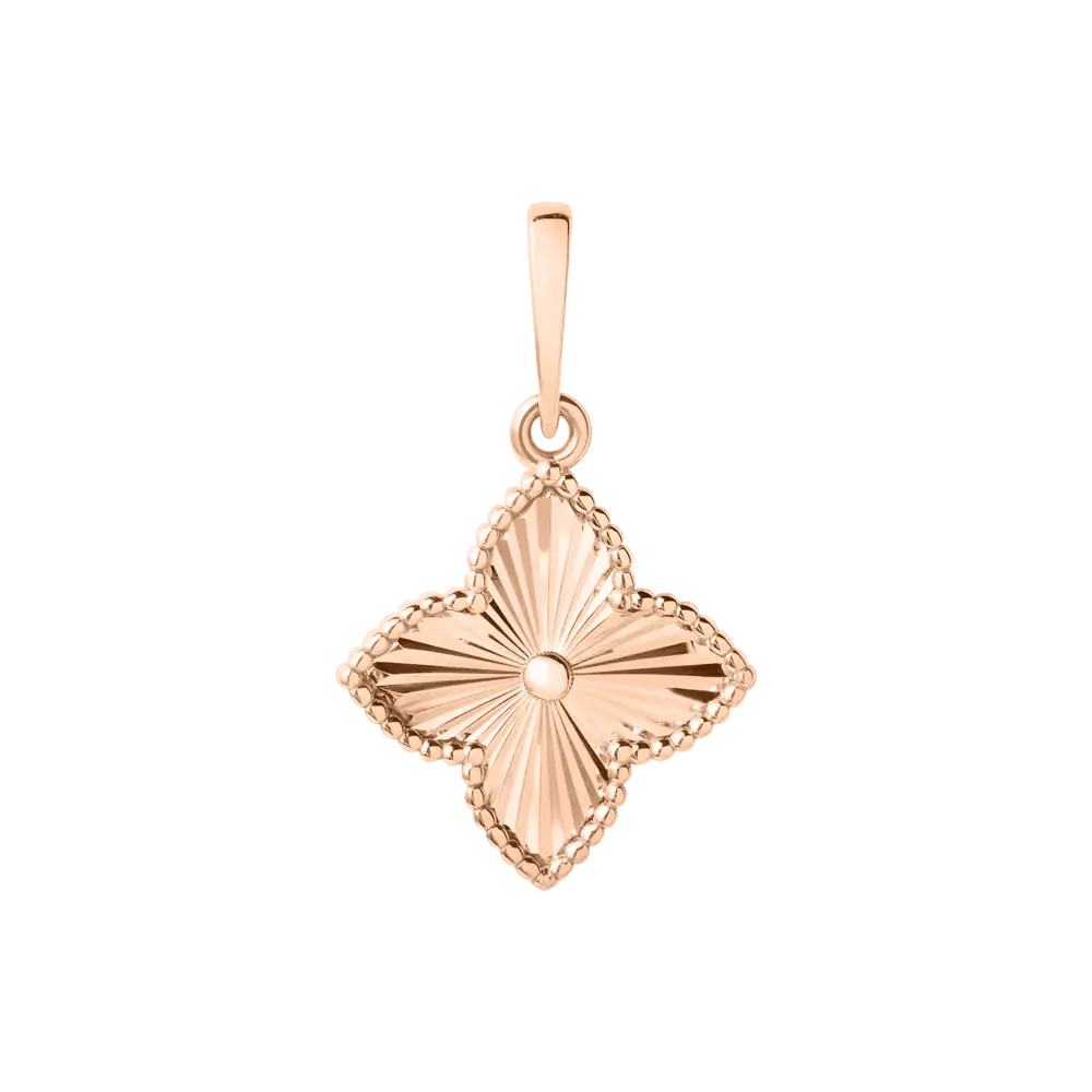 Artikelbild 1 des Artikels “Anhänger „Vierblättrige Blüte mit Strahlen“ aus 585 Rotgold “
