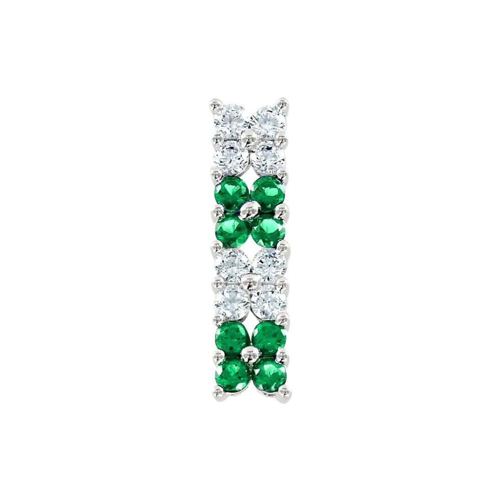 Product image 1 of the product “Pendant “Two Stone Rows” in 925 Sterling Silver with Cubic Zirconia, Height 18 mm ”