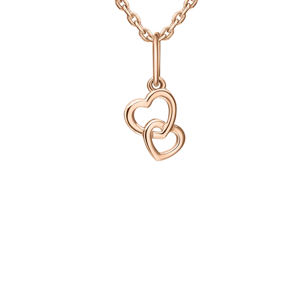 Product image 1 of the product “Pendant “Two Intertwined Hearts” in 585 Rose Gold ”