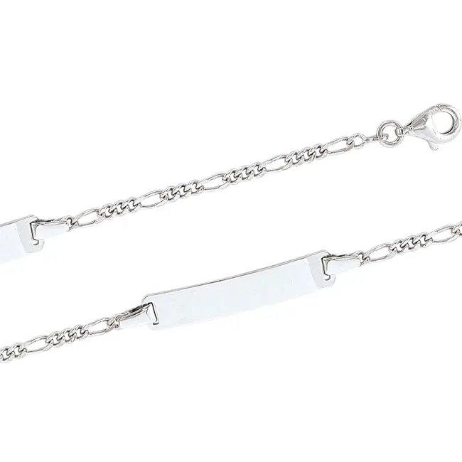 Artikelbild 1 des Artikels “Armband „Figarokette mit Namensplatte“ aus 925 Silber “
