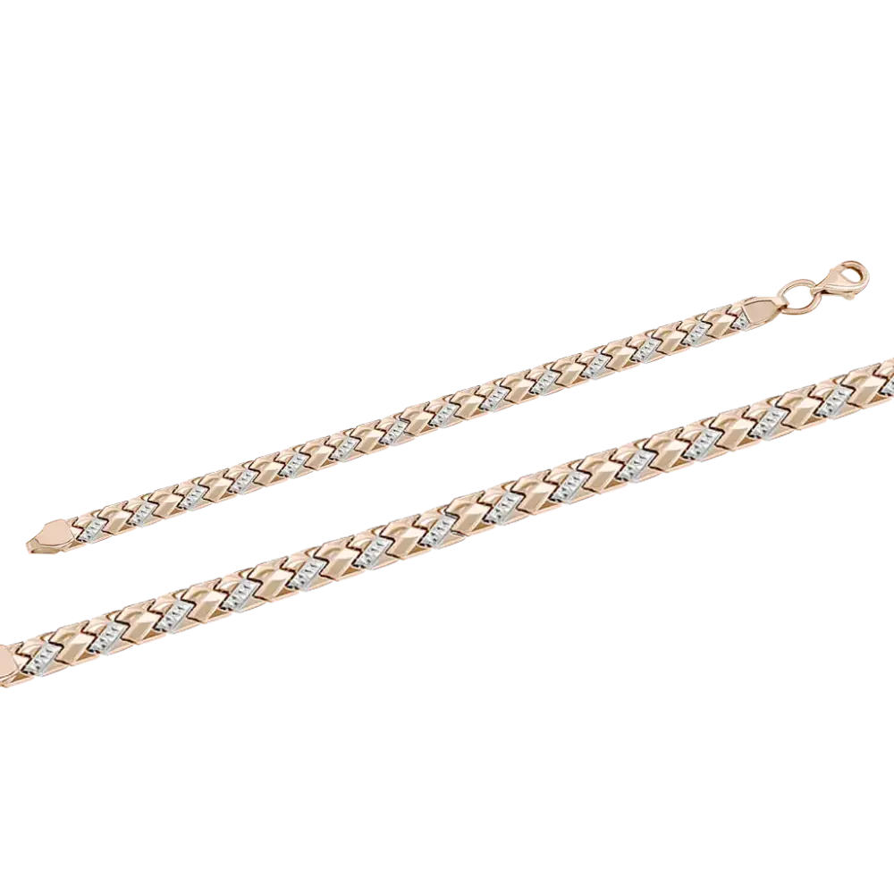 Artikelbild 1 des Artikels “Armband „Flachband mit Rautenmuster“ aus 585 Bicolor-Gold “