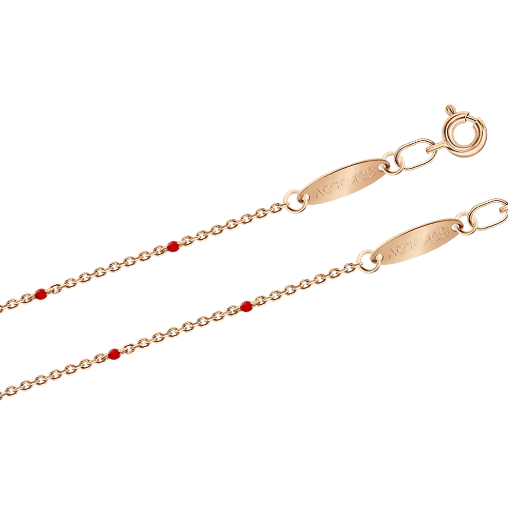 Product image 1 of the product “Bracelet “Chain with Enamel Dots” in 585 Rose Gold ”