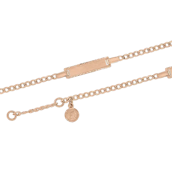 Product image 1 of the product “Bracelet “Curb Bracelet with Name Plate” in 585 Rose Gold ”