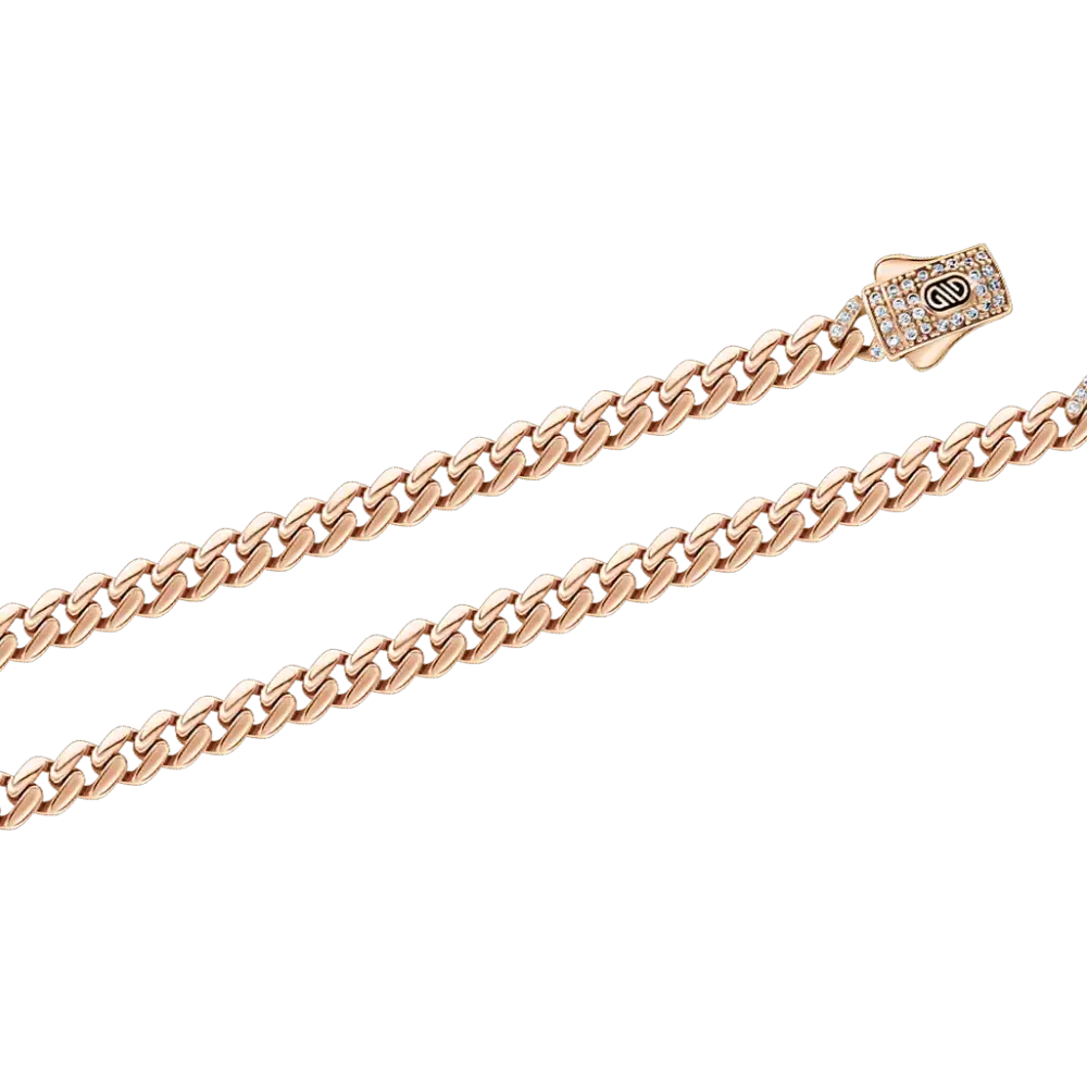 Product image 1 of the product “Bracelet “Curb Chain” in 585 Rose Gold with Cubic Zirconia ”