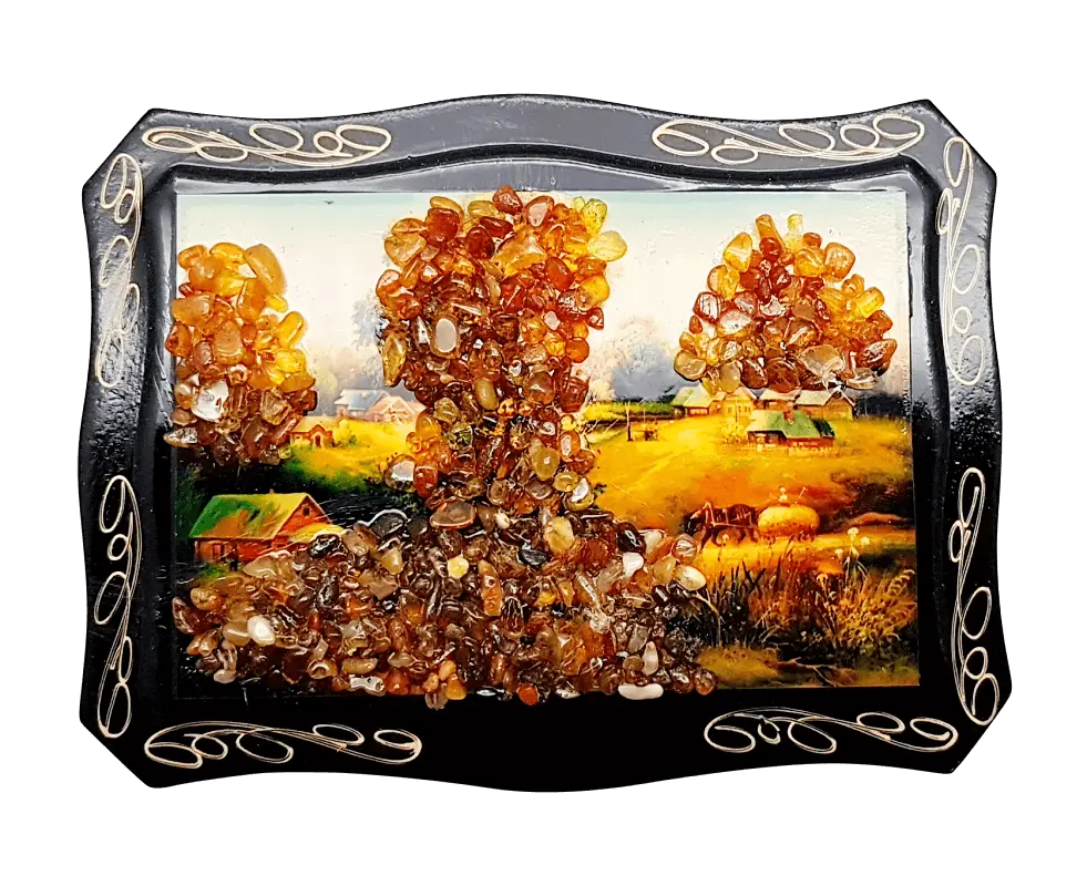 Artikelbild 1 des Artikels “Bernsteinbild „Landschaft mit Feld“ “