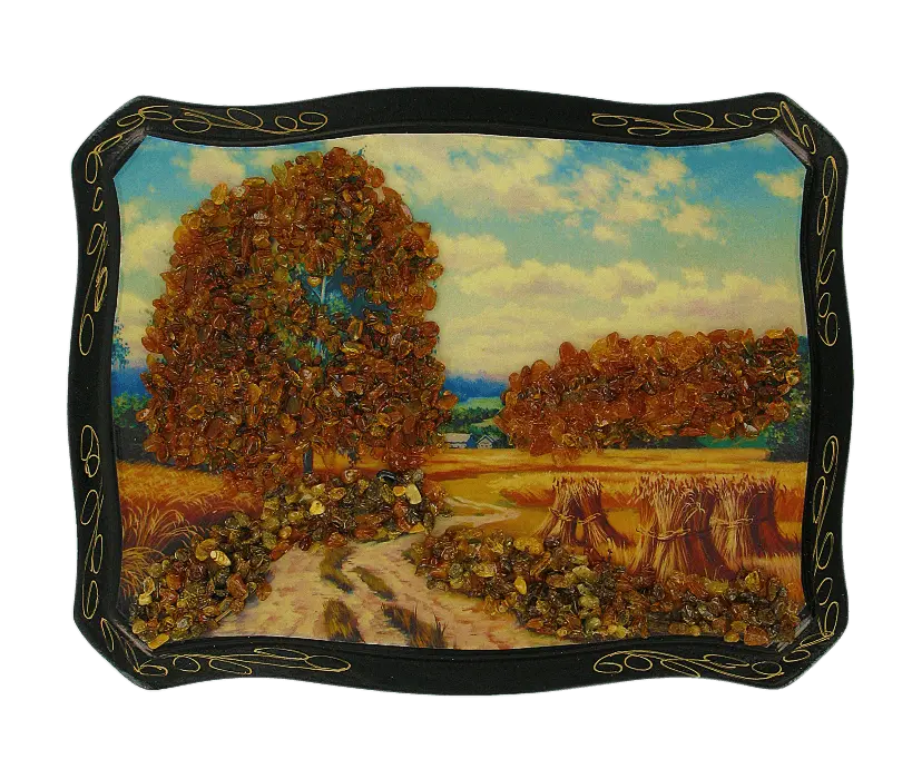 Product image 1 of the product “Amber Picture “Landscape with Country Path” ”