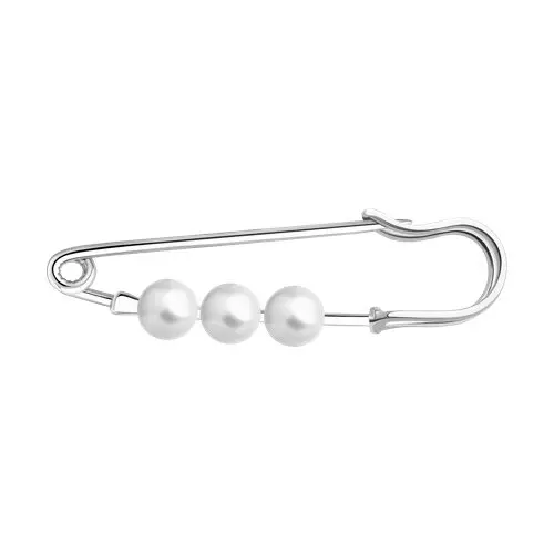 Artikelbild 1 des Artikels “Brosche „Nadel mit drei Perlen“ aus 925 Silber mit Perlen “