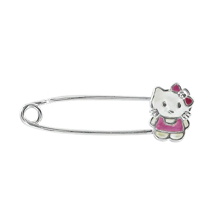 Artikelbild 1 des Artikels “Brosche „Sicherheitsnadel mit Katze“ aus 925 Silber “