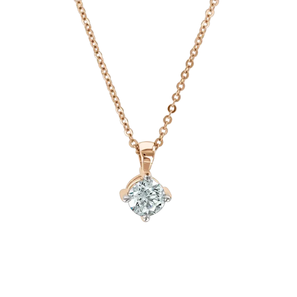 Product image 1 of the product “Necklace “Solitaire” in 585 Rose Gold with Diamonds, 0.30 ct ”