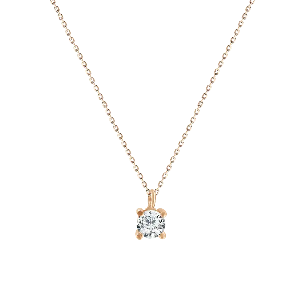 Product image 1 of the product “Necklace “Solitaire” in 585 Rose Gold with Cubic Zirconia ”
