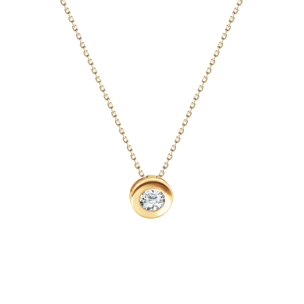 Product image 1 of the product “Necklace “Solitaire in Setting” in 585 Rose Gold with Cubic Zirconia ”