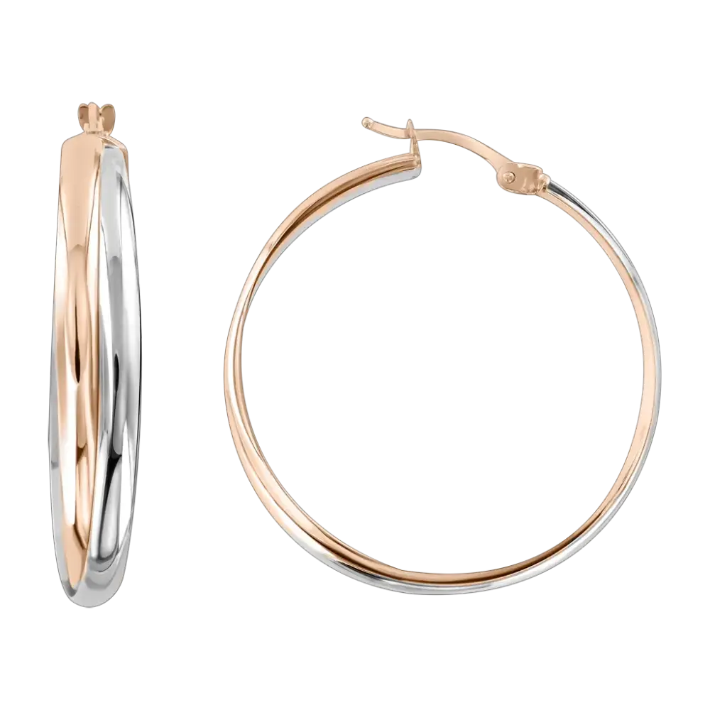 Product image 1 of the product “Hoop Earrings “Triple” in 585 Two-Tone Gold ”