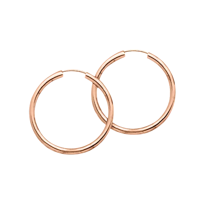 Product image 1 of the product “Hoop Earrings “Thin Smooth” in 585 Rose Gold, Ø 18 mm ”