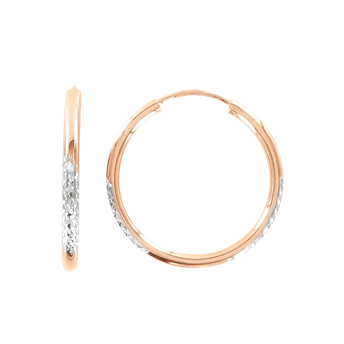 Product image 1 of the product “Hoop Earrings “With Diamond Cut” in 585 Two-Tone Gold ”
