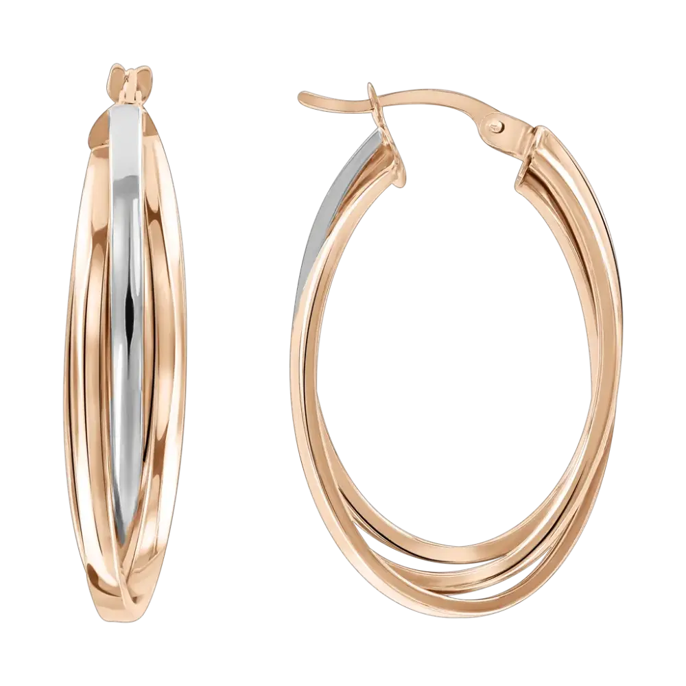 Artikelbild 1 des Artikels “Creolen „Oval dreifach“ aus 585 Bicolor-Gold “
