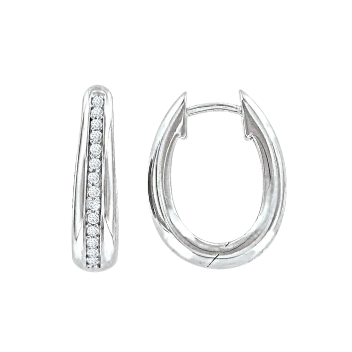Artikelbild 1 des Artikels “Creolen „Oval mit Steinreihe“ aus 925 Silber mit Zirkonia “