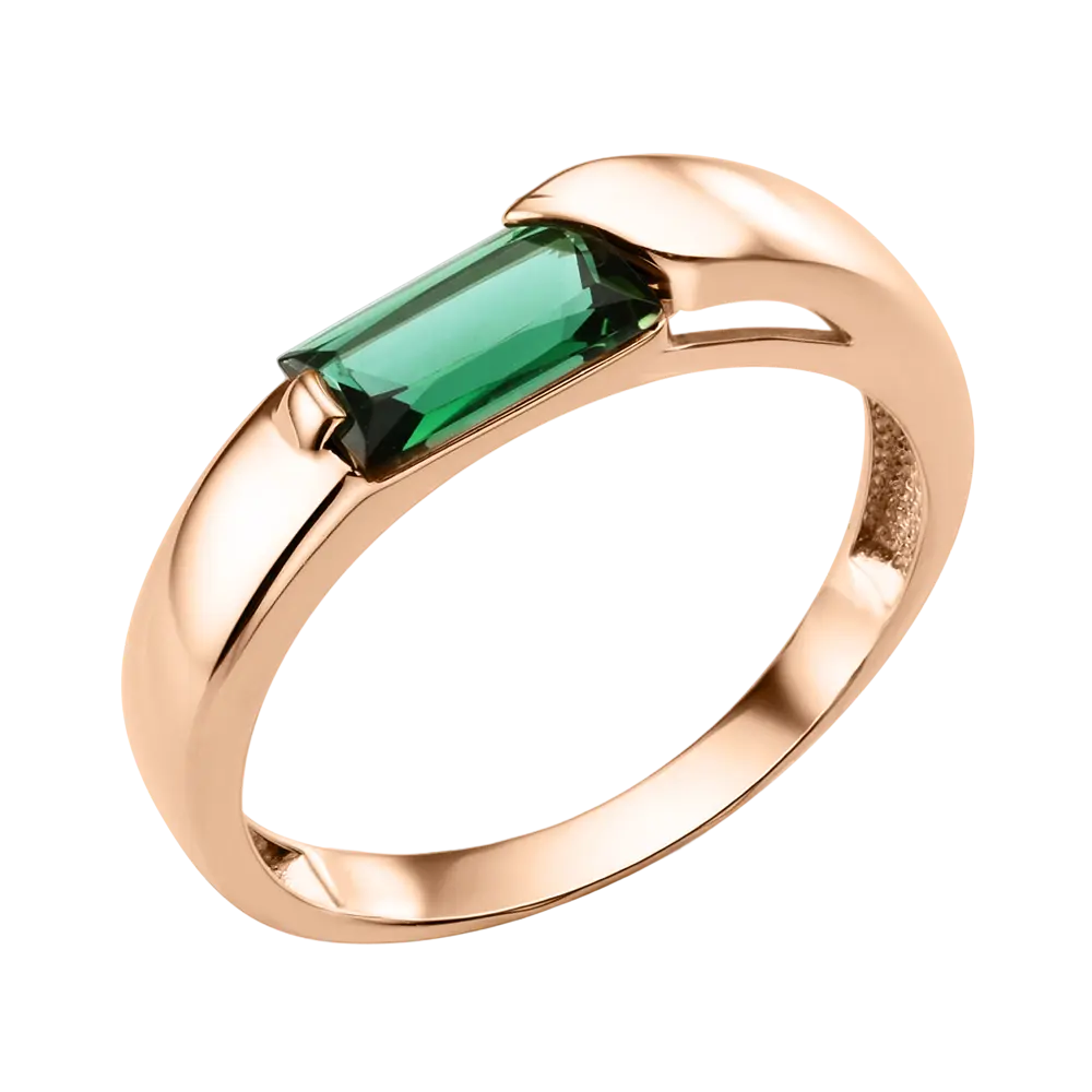 Artikelbild 1 des Artikels “Damenring „Baguette im Rahmen“ aus 585 Rotgold mit Sitall “