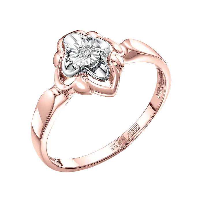 Artikelbild 1 des Artikels “Damenring „Blüte“ aus 585 Bicolor-Gold mit Brillanten, 0,031 ct “