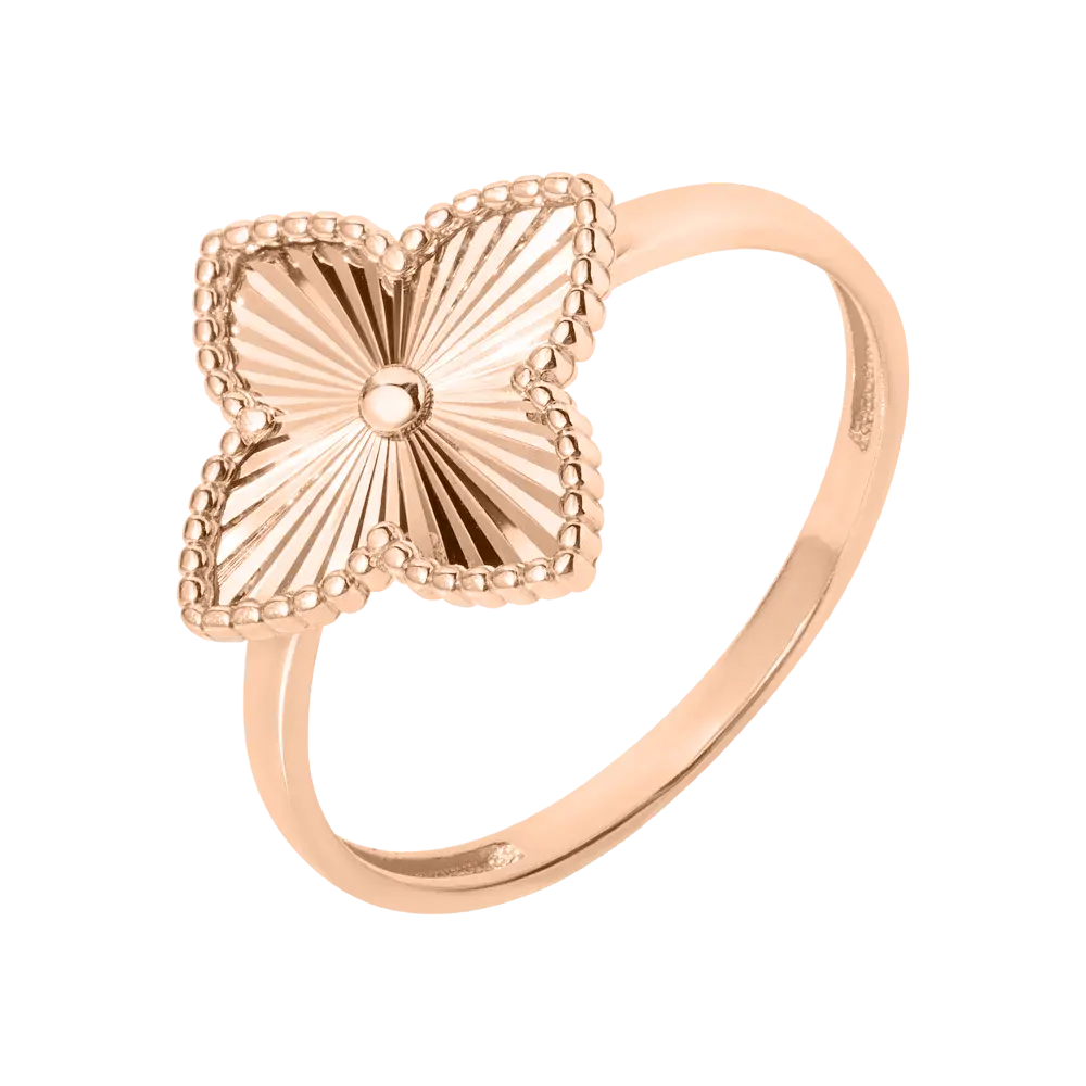 Product image 1 of the product “Women's Ring “Flower with Ray Pattern” in 585 Rose Gold ”